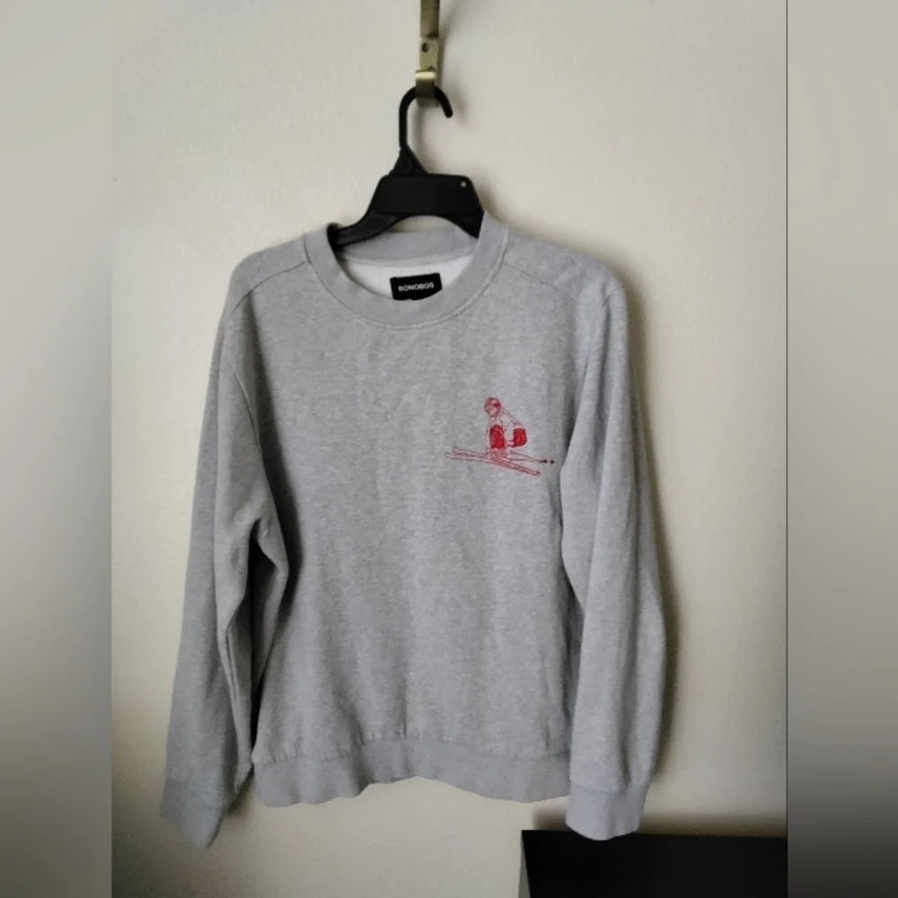 Bonobos Men's Skier Jump Embroidered Crewneck Sweatshirt Size L